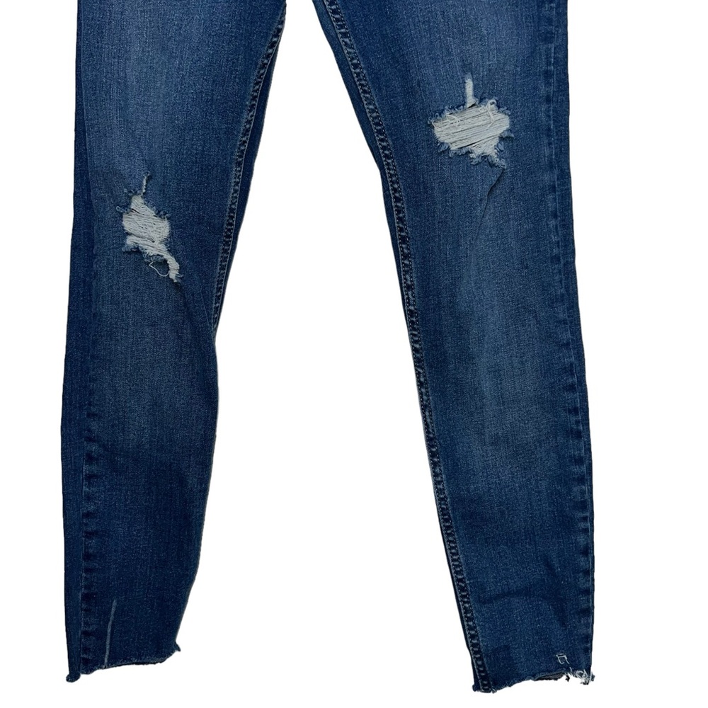 Free People We the Free Cropped Distressed Skinny Jeans Raw Hem Size 25 - Picture 7 of 11